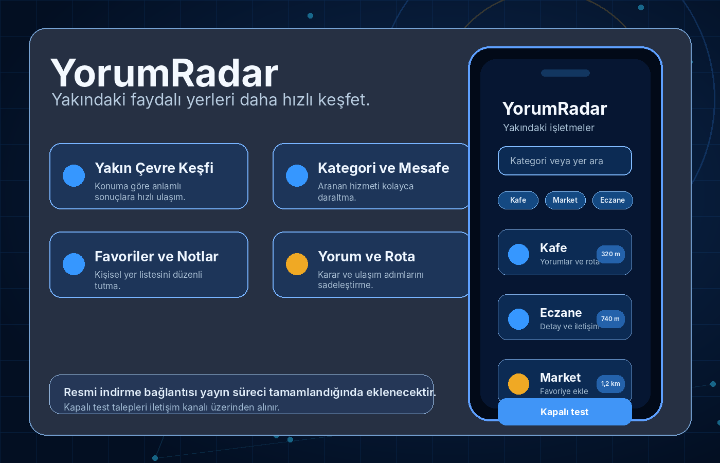 YorumRadar mobil uygulama önizleme görseli